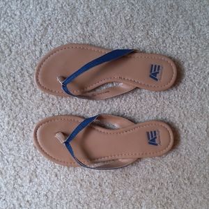 Navy Blue Flip Flop Denim Sandals